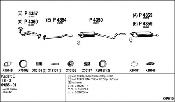 FENNO OP019 Exhaust System